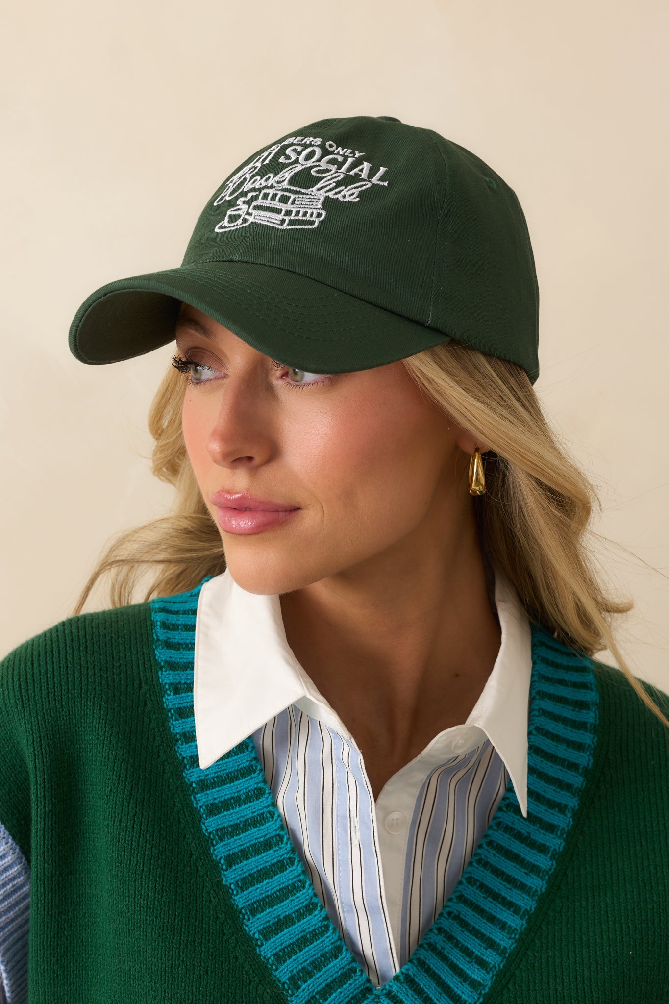 Anti-Social Book Club Member Hunter Green Cotton Baseball Cap