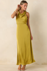 And Then Everything Changed Chartreuse Satin Maxi Dress