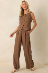 Z Supply Overlook Chestnut Brown Linen Pants