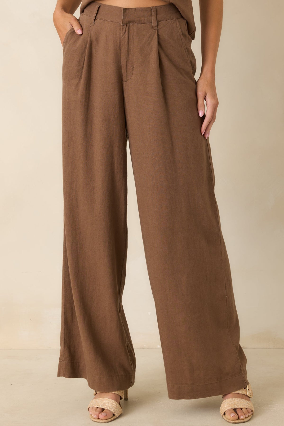 Z Supply Overlook Chestnut Brown Linen Pants