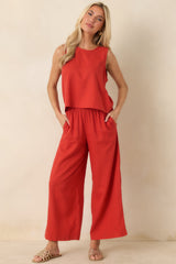 Z Supply Sloane Chili Pepper Red Linen Tank