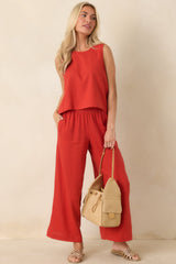Z Supply Scout Chili Pepper Red Linen Pants
