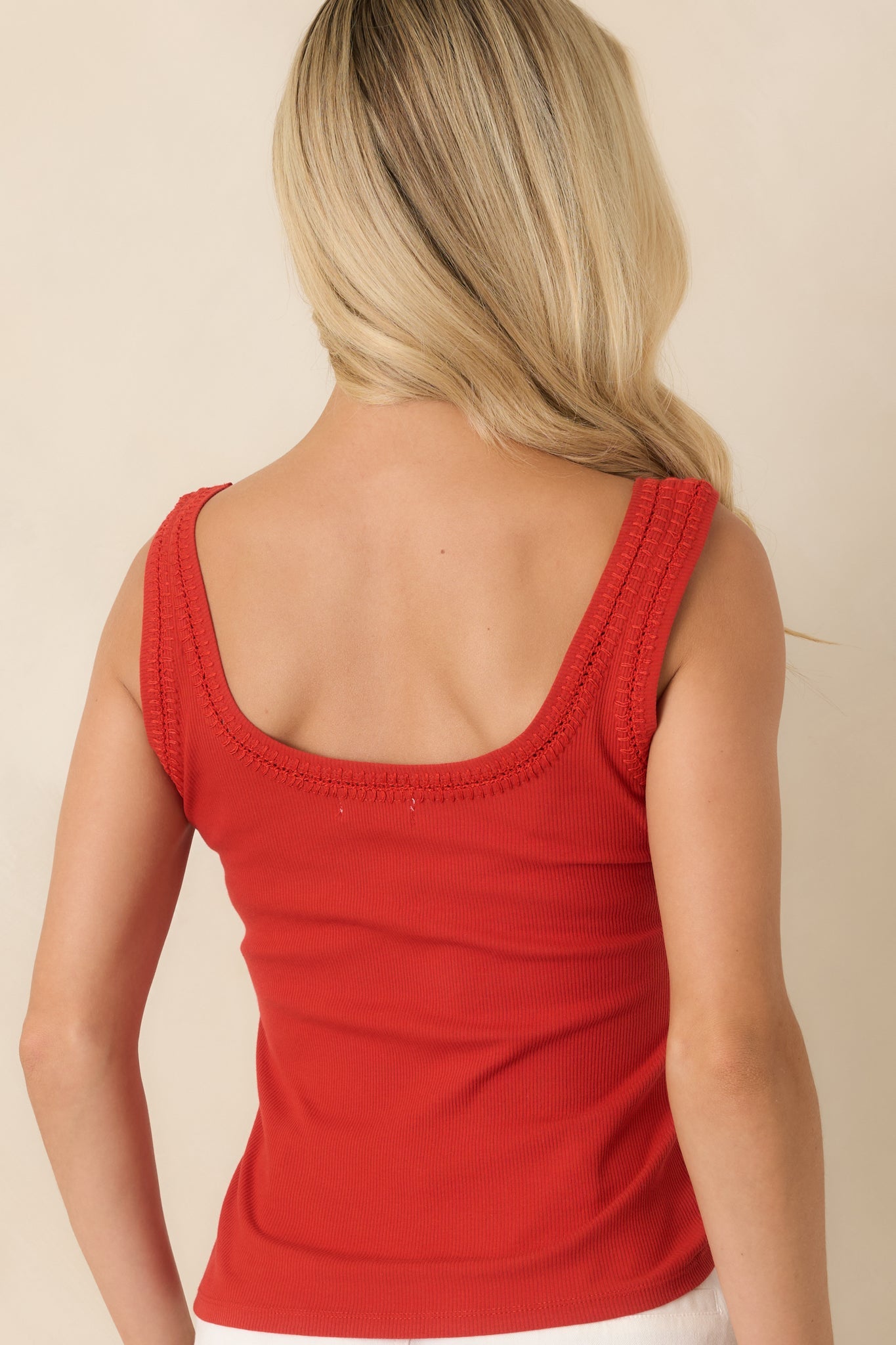 Z Supply Larkin Chili Pepper Red Cotton Whipstitch Tank
