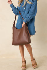 Busy Day Chocolate Brown Smooth Finish Shoulder Bag