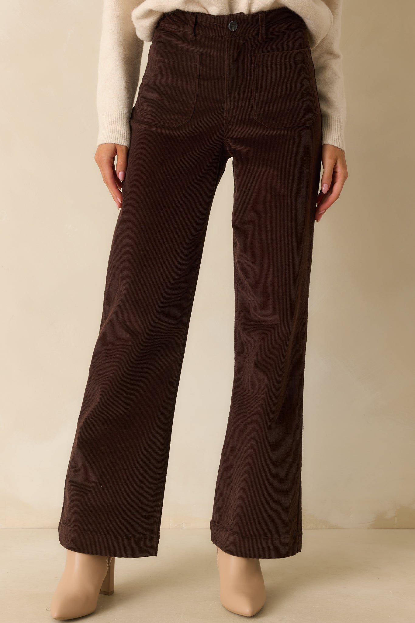 Thread & Supply Gladys Chocolate Brown Cotton Corduroy Pants