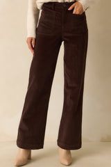 Thread & Supply Gladys Chocolate Brown Cotton Corduroy Pants