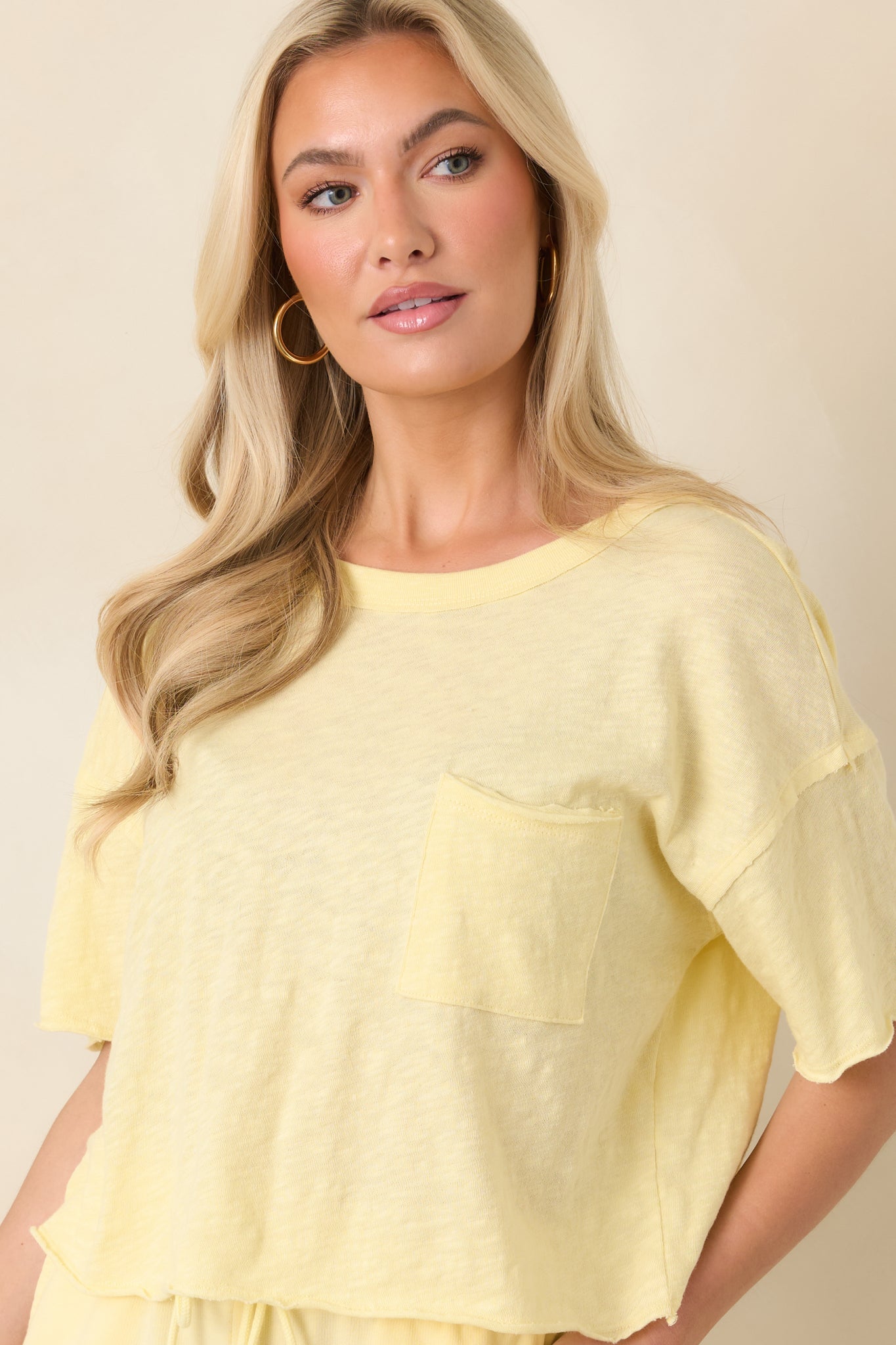 Z Supply Sunnyside Yellow Cotton Everyday Pocket Tee