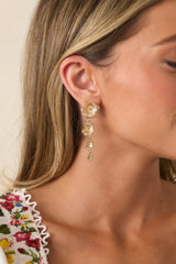 All in Bloom Gold Floral Tiered Drop Earrings