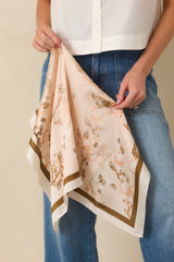 Gentle Beginnings Soft Apricot Multi Floral Print Scarf