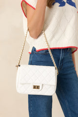 Everyday Pleasures White Quilted Handbag