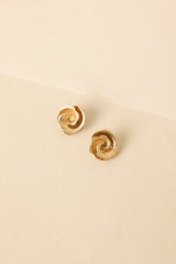 Fleur Allure Gold Floral Stud Earrings