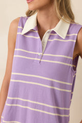 Polished Play Lavender Stripe Cotton Sleeveless Maxi Dress