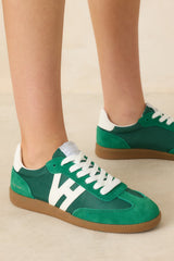 Vintage Havana Nadia Green Suede Lace-Up Sneakers