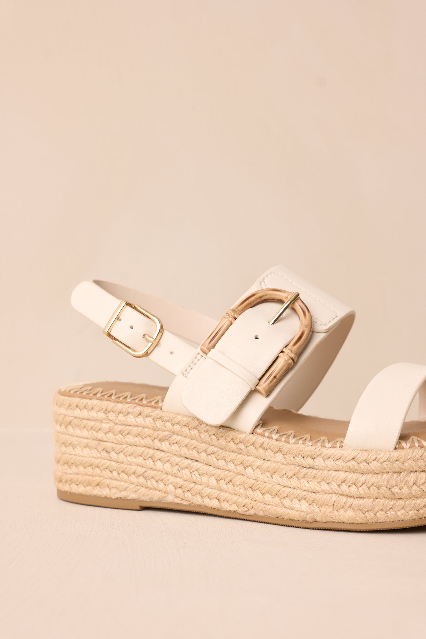 Warm Breeze Ivory Espadrille Platform Sandals