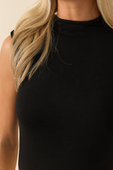 Start Your Journey Black Mock Neck Bodysuit