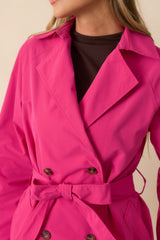 Walk It Out Magenta Trench Coat