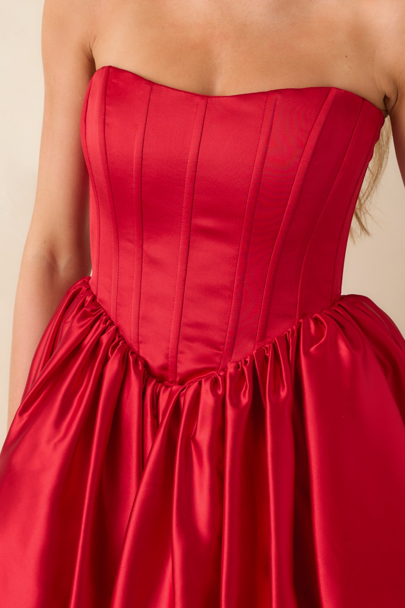 Love Letters Red Corset Bubble Mini Dress