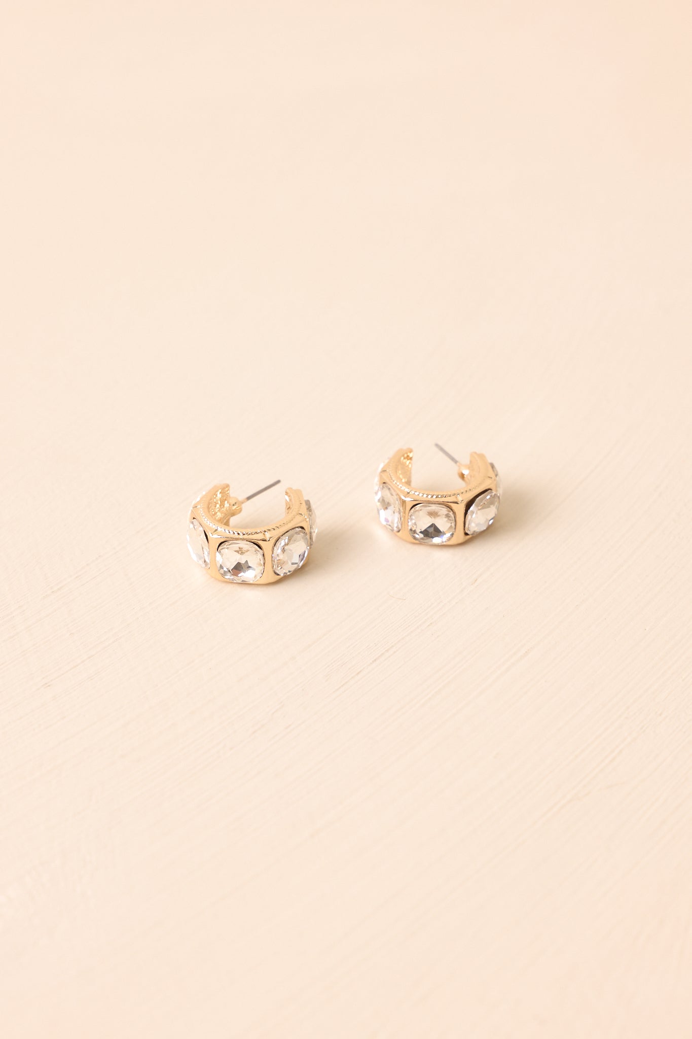 A Promise Kept Gold Rhinestone Embellished Hoop Earrings