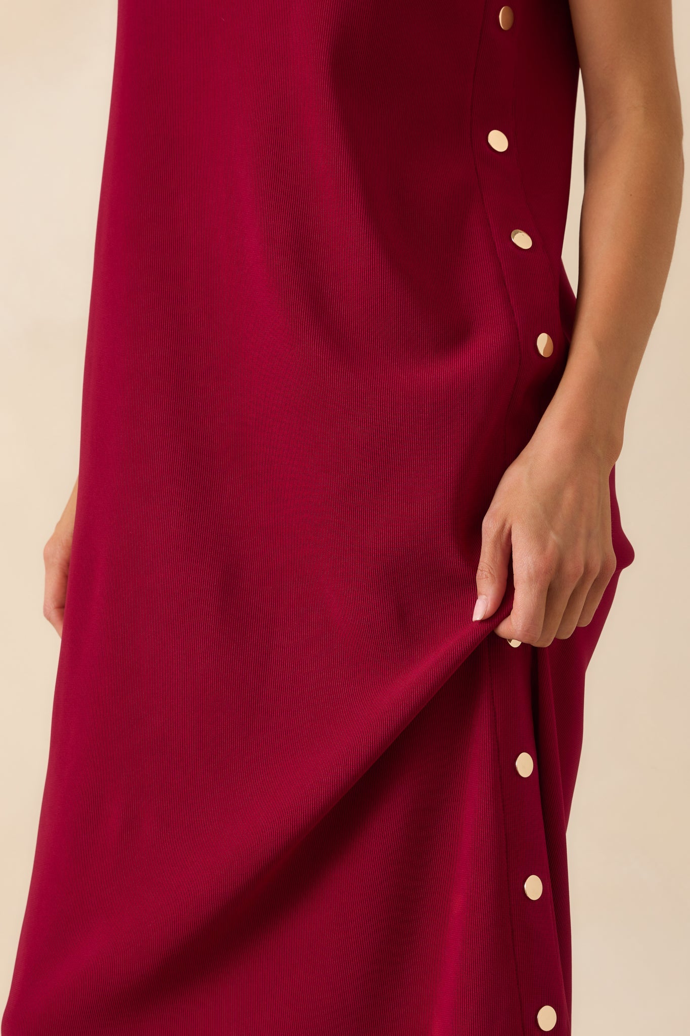 I'm Choosing Happiness Burgundy Sleeveless Maxi Dress