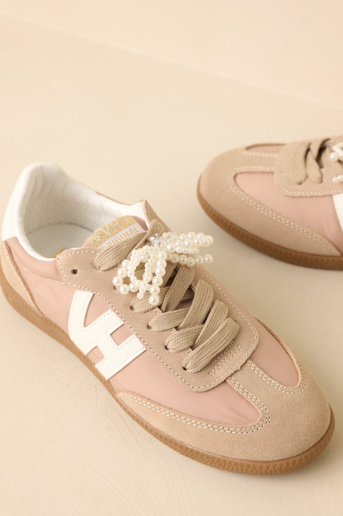 Vintage Havana Nadia Taupe Suede Lace-Up Sneakers