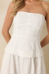 Pure Intentions White Cotton Eyelet Sleeveless Midi Dress