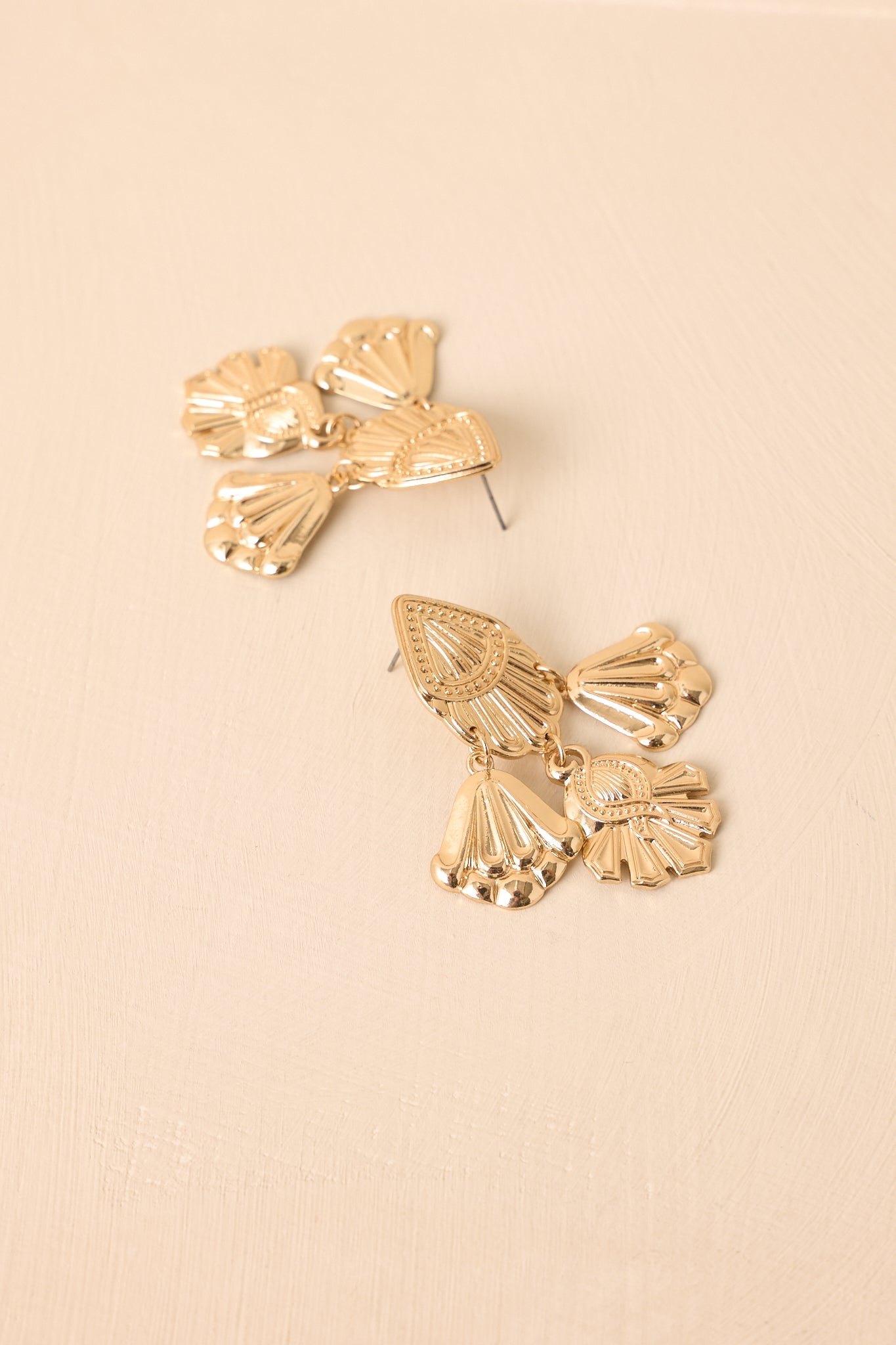 Had The Best Night Gold Textured Chandelier Drop Earrings