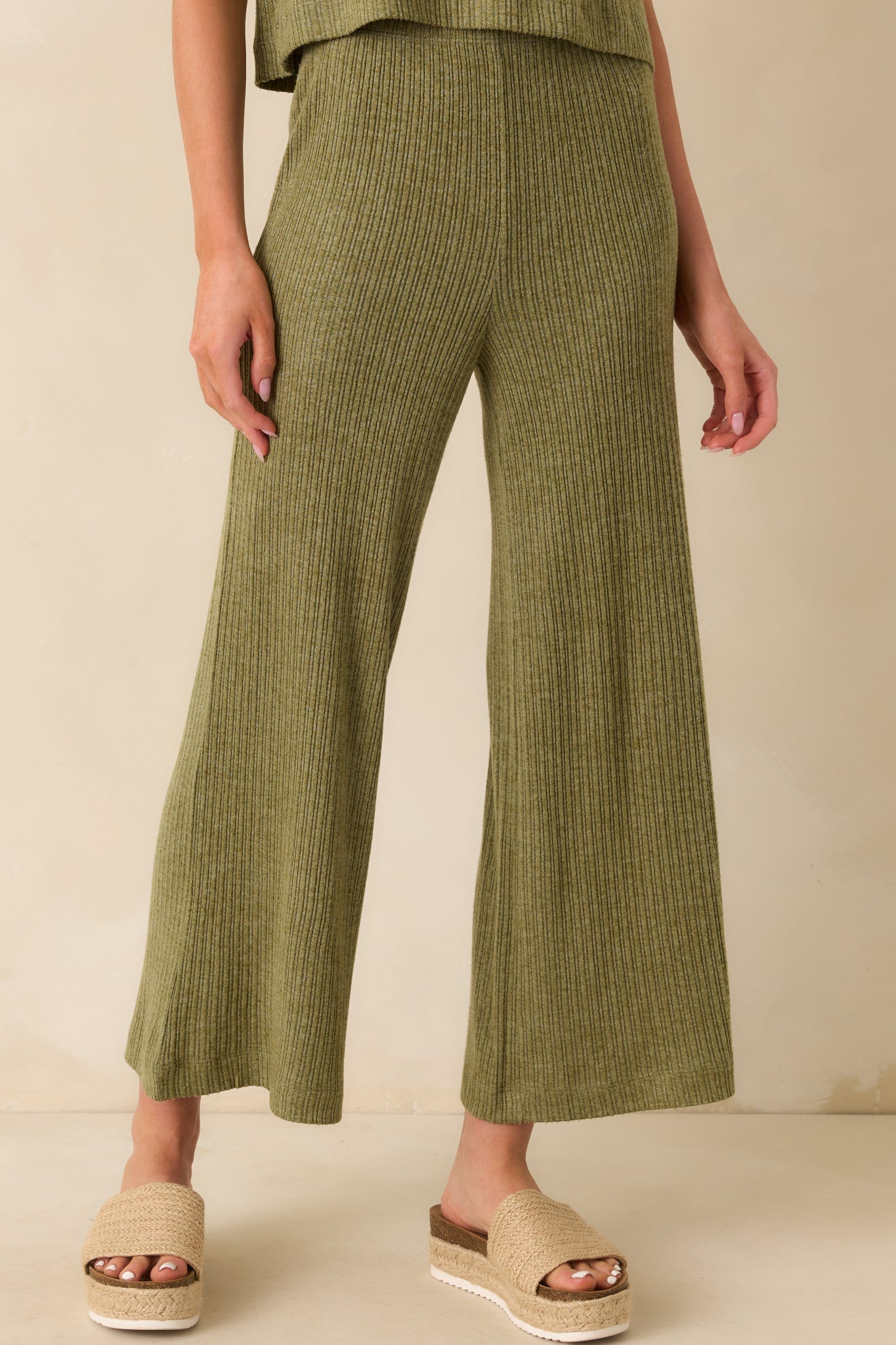 Z Supply Olive Green Coastline Mini Rib Pants