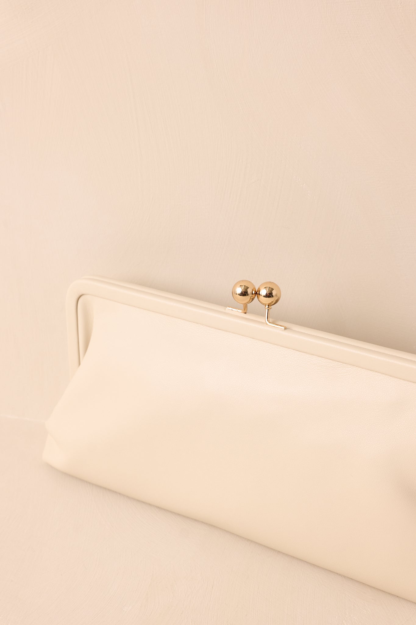 In Case You Missed It Ivory Faux Leather Clutch Handbag