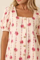 Garden Keepsake Ivory Floral Cotton Mini Dress
