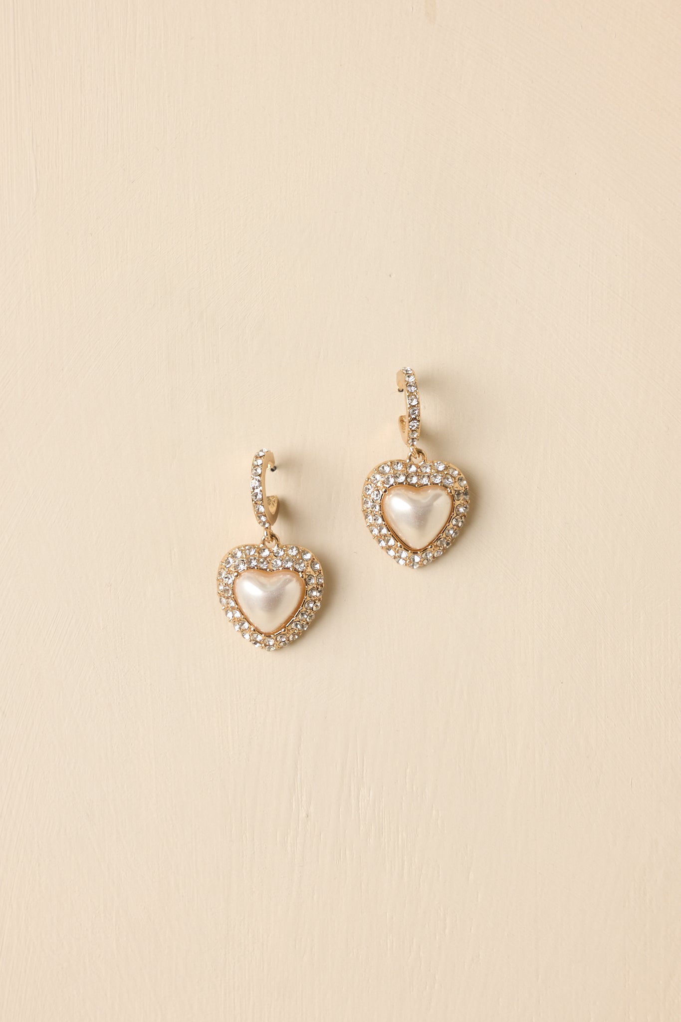 Show Me Love Gold & Pearl Rhinestone Drop Earrings