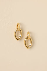The Real Deal Gold Marquise Drop Earrings
