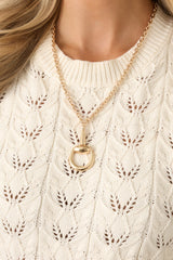 Always The Last Word Gold Pendant Chain Necklace