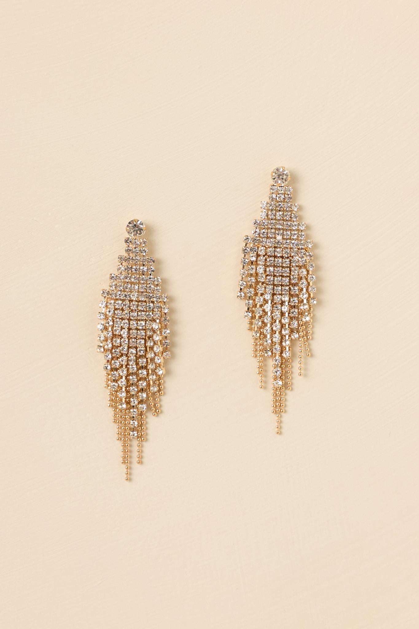 Seems Right Gold Cascading Rhinestone Drop Earrings