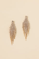 Seems Right Gold Cascading Rhinestone Drop Earrings