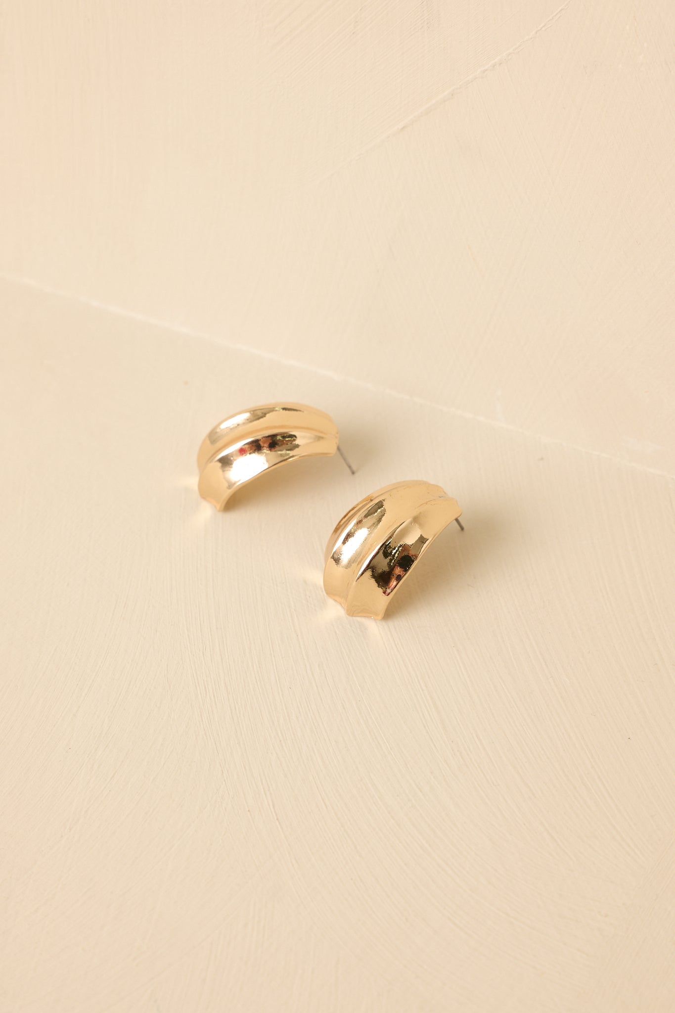 Just Trust Me Gold Textured Stud Earrings