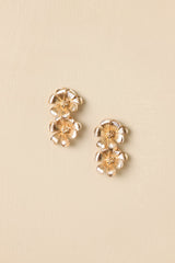 Pick of the Garden Gold Sculpted Flower Drop Earrings