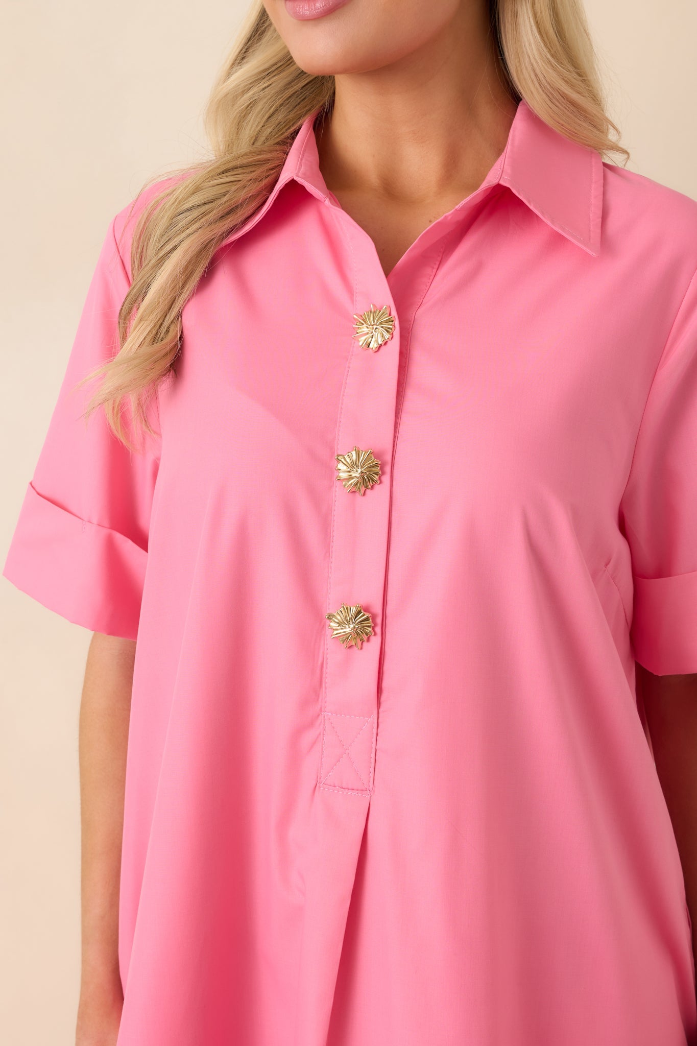 Read The Signs Pink Short Sleeve Maxi Dress