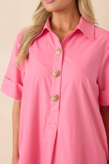 Read The Signs Pink Short Sleeve Maxi Dress