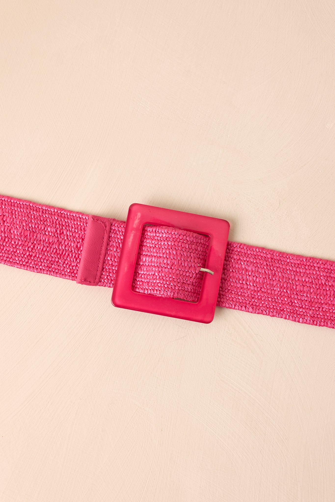 Everything Falls Into Place Hot Pink Woven Straw Belt