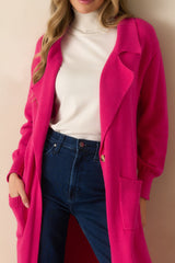 Shopping Around Hot Pink Longline Cardigan