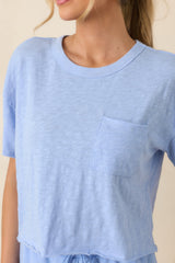 Z Supply Barcelona Blue Cotton Everyday Pocket Tee
