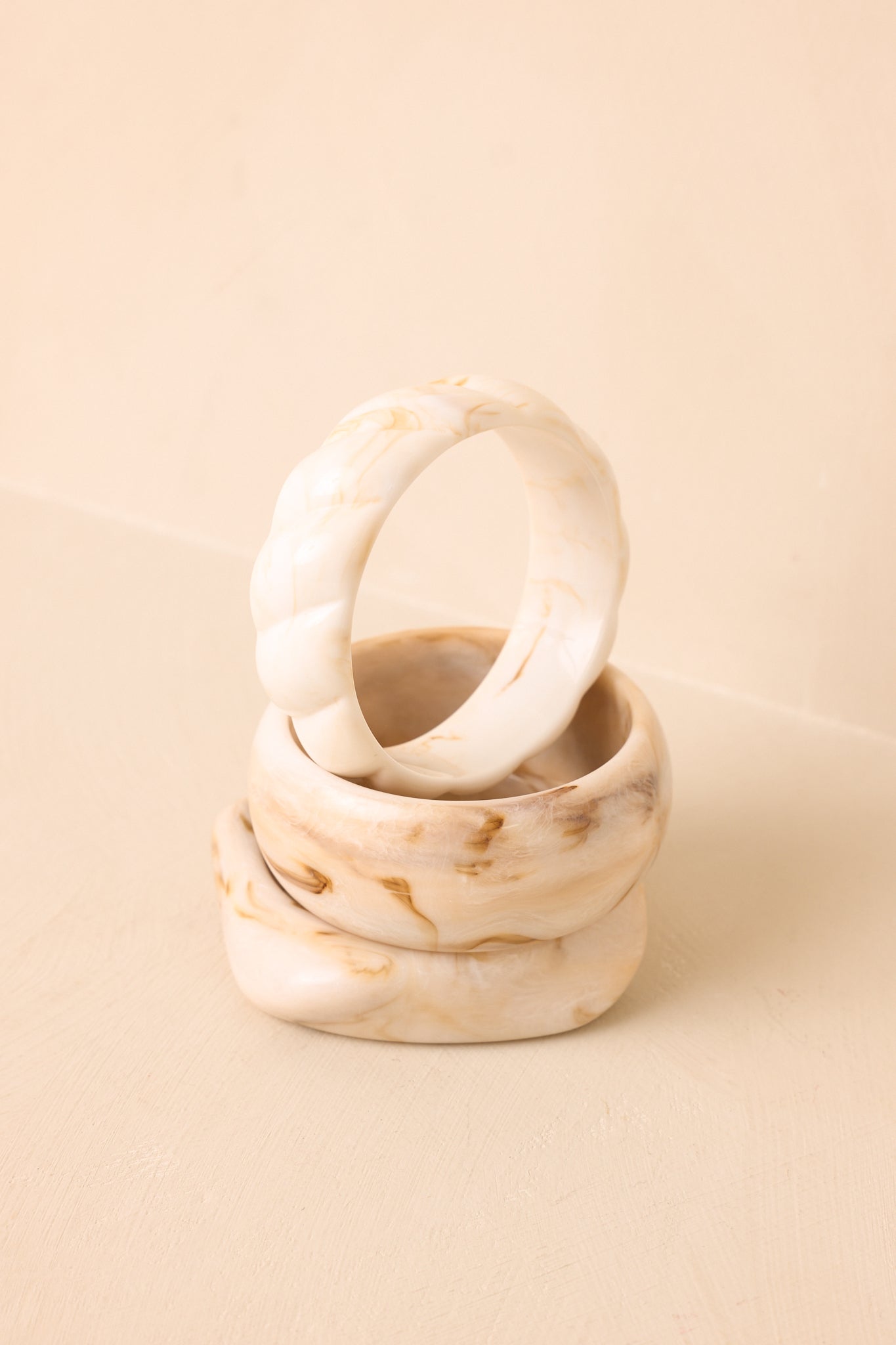 Favorite Thing Lately Natural Marbled Bangle Bracelet Set