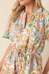 Piece of My Heart Ivory Multi Floral Paisley Cotton Mini Dress