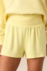 Z Supply Lemonade Yellow Dawn Silky Soft Knit Smocked Short