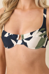 MINKPINK Azure Green & Blue Palm Leaves Bra Bikini Top