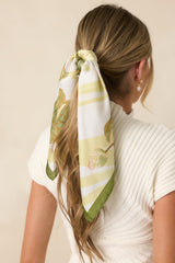 Still Waters Sage Green Botanical Print Scarf