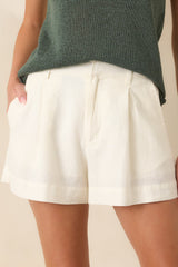 Z Supply Vantage Ivory Linen Blend Shorts