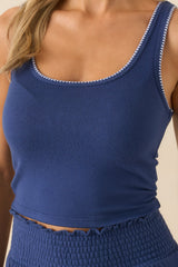Z Supply Navy Casa Whipstitch Silky Jersey Tank