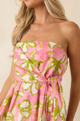 Flower Power Move Pink Floral Cotton Peplum Top