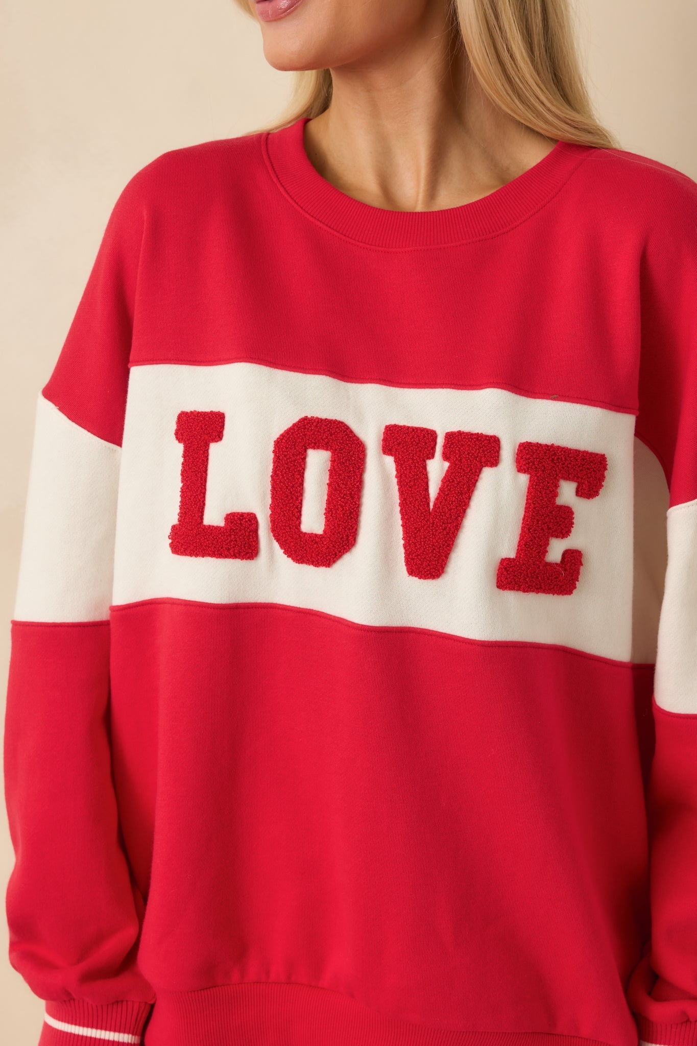 Z Supply Kiss Me Red Oversized Love Sweatshirt